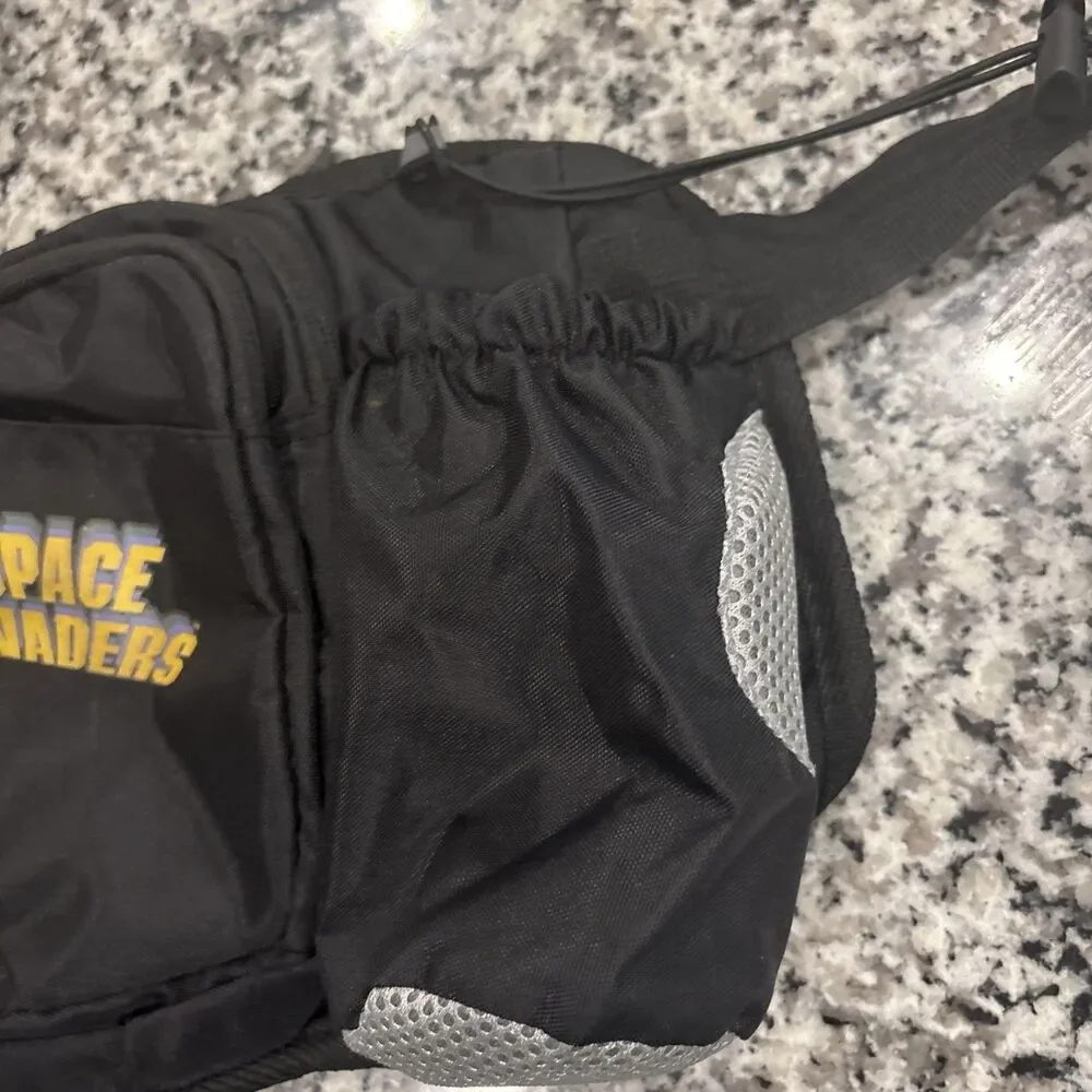 Space Invaders Video Game Black  Trave Waist Shoulder Sports Bag W/ Drink Holder